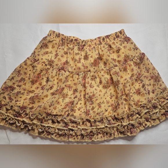 Disney Other - Disney Junior Minnie Girls Yellow And Pink Ruffled Skirt Size 4T